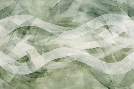 Flowing Verdant Waves in Mist