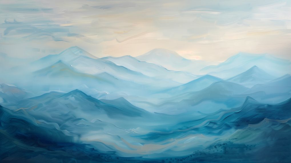 Misty Blue Mountain Ridges at Dawn