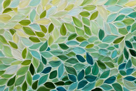 Flowing Leaves in Green and Teal