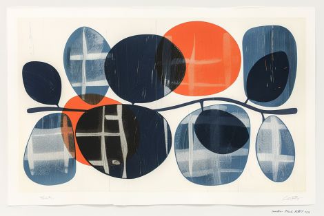 Overlapping Orbs in Navy and Orange