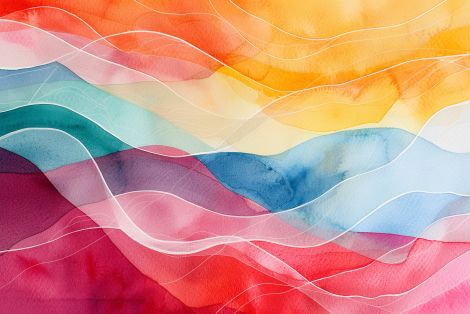 Flowing Waves of Vibrant Watercolor