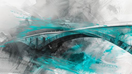 Turquoise Bridge in Abstract Storm