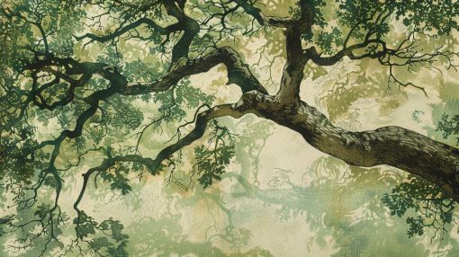 Ancient Oak Canopy in Verdant Light
