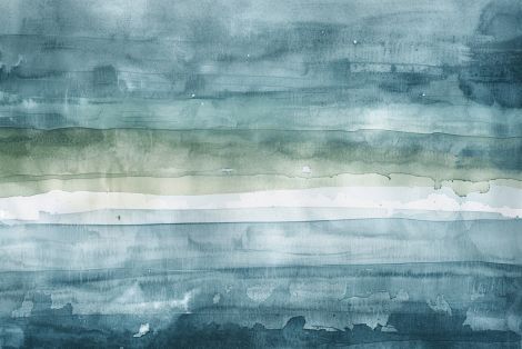 Misty Horizon in Teal Layers