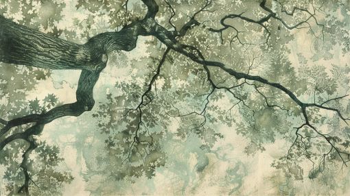 Ancient Oak Canopy in Verdant Light