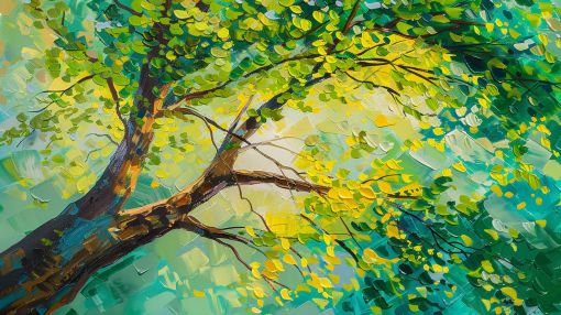 Sunlit Canopy Through Green Branches