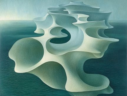 Organic Forms Rising From Teal Depths