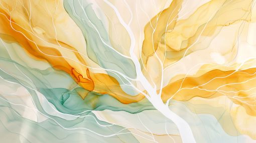 Golden Branches Through Flowing Waters