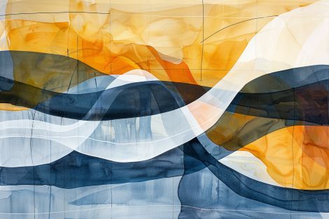 Flowing Currents of Amber and Indigo