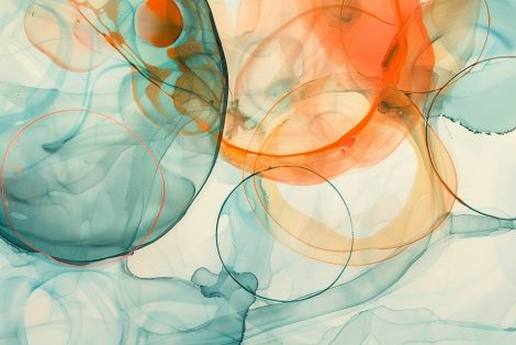 Ethereal Circles in Teal and Coral