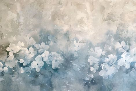 Ethereal Blooms in Misty Blue
