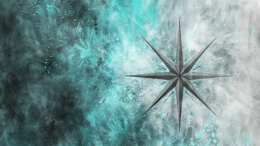 Celestial Compass Star in Teal Mist