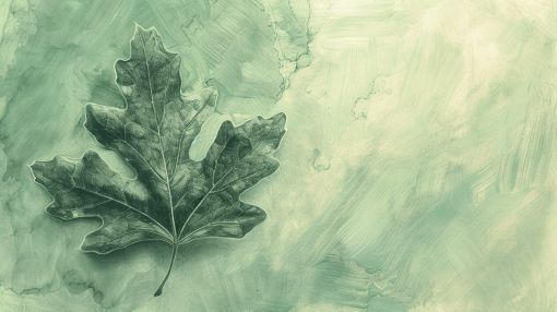 Sage Oak Leaf on Verdant Wash