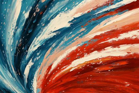 Patriotic Waves of Red and Blue