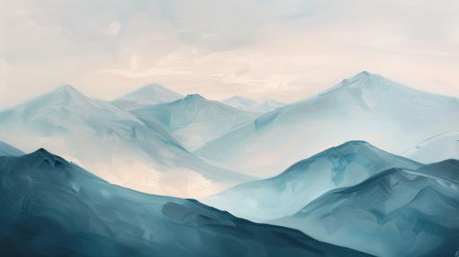 Misty Blue Mountain Ridges at Dawn