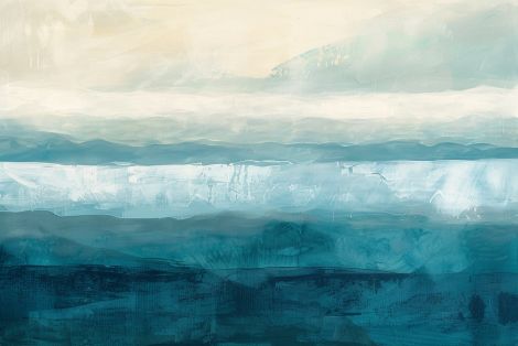 Tranquil Ocean Horizon in Teal