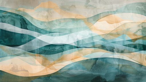 Flowing Tides of Teal and Sand