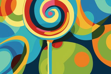 Swirling Lollipop in Vibrant Pop Colors
