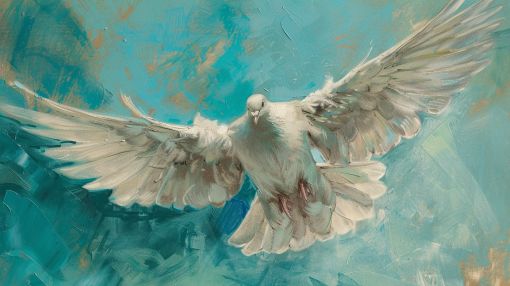 White Dove in Graceful Flight
