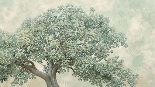 Ancient Oak in Misty Serenity