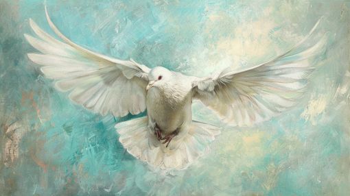 White Dove in Graceful Flight