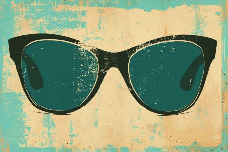 Retro Shades in Teal and Gold