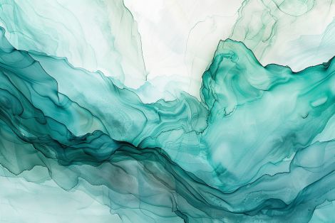 Flowing Teal Currents in Motion