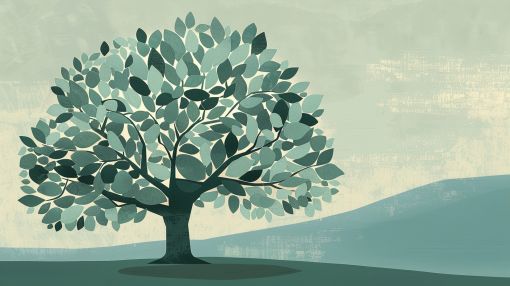 Solitary Tree on Rolling Green Hills