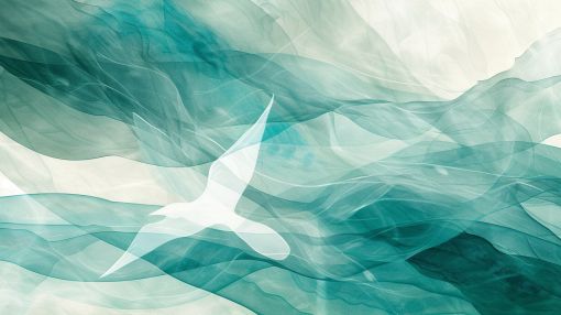 Ethereal Seabird Soaring Through Turquoise Waves