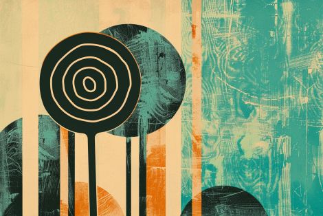 Concentric Circles in Retro Teal