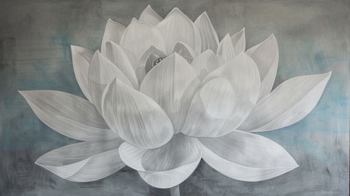 Silver Lotus in Quiet Stillness