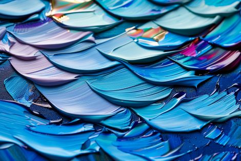Azure Waves in Thick Impasto
