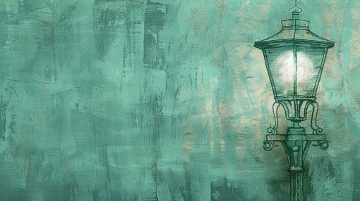 Vintage Lantern on Weathered Teal