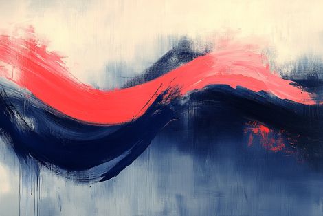 Crimson Wave Through Midnight Blue