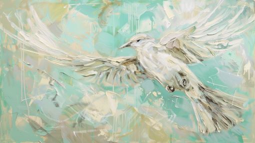 White Dove in Ethereal Flight