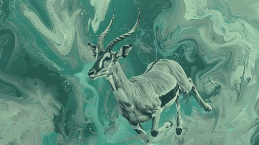 Graceful Antelope in Emerald Currents