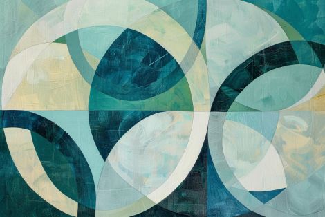 Teal Circles in Layered Harmony
