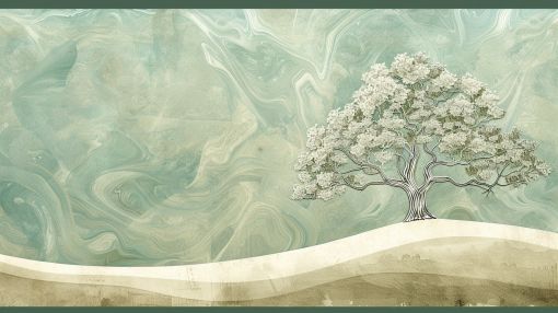 Ancient Tree on Jade Marble Hills