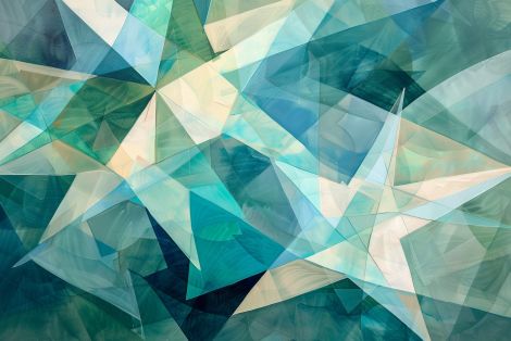 Crystalline Depths in Teal and Ice