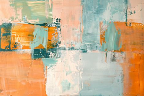 Sunlit Layers of Coral and Teal