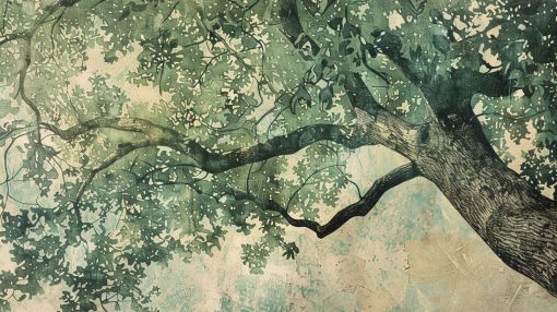 Ancient Oak in Verdant Canopy Light