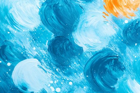 Ocean Swirls in Celestial Blue