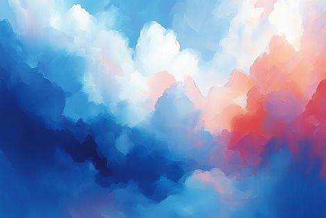 Ethereal Clouds in Blue and Coral