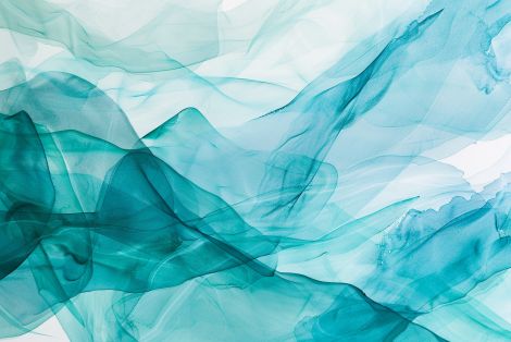 Flowing Teal Waves in Ethereal Light
