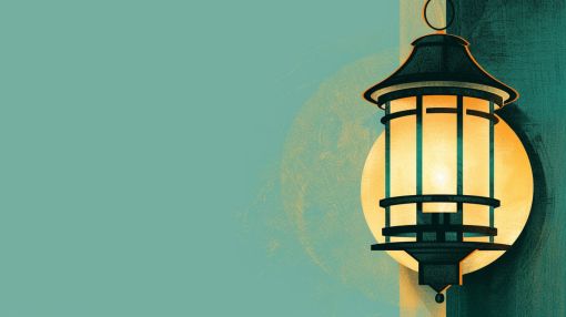 Vintage Lantern Glow on Teal