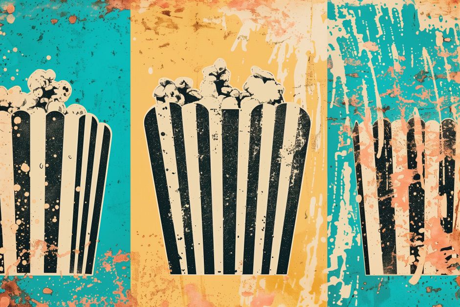 Retro Popcorn Triptych in Bold Stripes