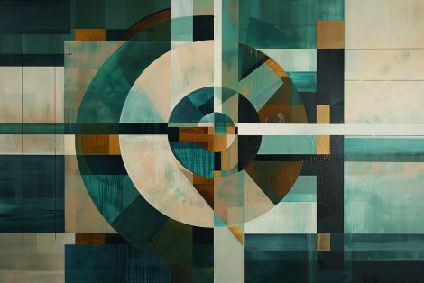 Concentric Harmony in Teal and Gold