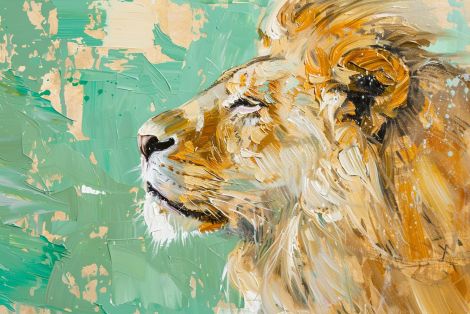 Majestic Lion in Golden Light