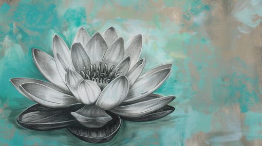Silver Lotus on Turquoise Waters