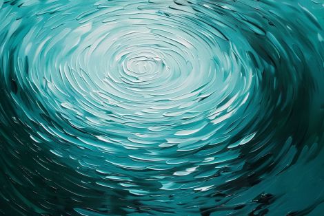 Teal Ripples in Still Water